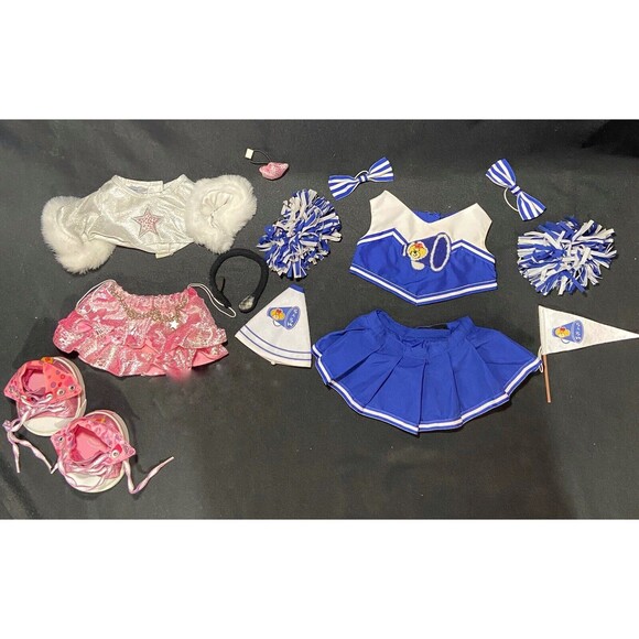 BUILD A BEAR Workshop BAB Tagged Clothing Cheerleader, Misc Bundle Lot 47 Pieces - Picture 2 of 6